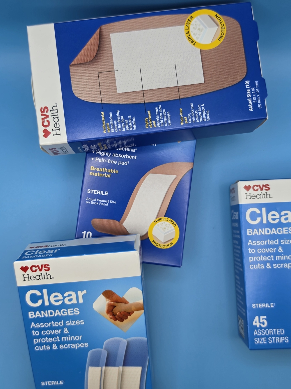 CVS Health Clear Bandages Assorted Sizes - Blue Packaging
